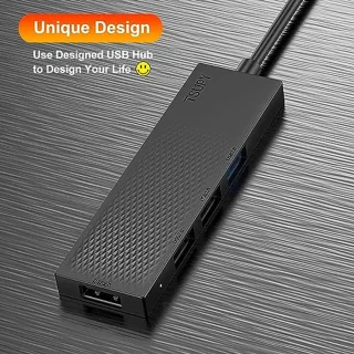 USB 3.0 Hub met 65cm USB Verlengkabel - 5Gbps USB Splitter voor Laptop, PC en Mac