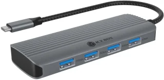 ICY BOX IB-DK4022a-CPD Bedraad USB 3.2 Gen 1 (3.1 Gen 1) Type-C Aluminium, Zilver