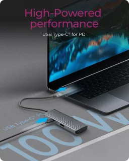 ICY BOX IB-DK4022a-CPD Bedraad USB 3.2 Gen 1 (3.1 Gen 1) Type-C Aluminium, Zilver