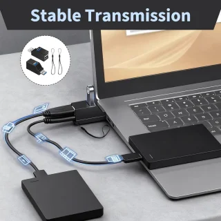 Compacte 3-poorts USB 3.0 hub met 1x USB 3.0 en 2x USB 2.0 poorten voor snelle gegevensoverdracht en opladen