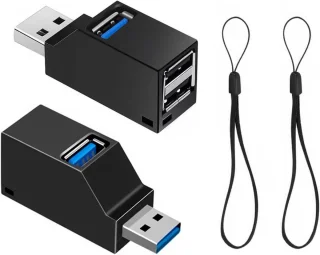 Compacte 3-poorts USB 3.0 hub met 1x USB 3.0 en 2x USB 2.0 poorten voor snelle gegevensoverdracht en opladen
