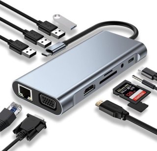 Alles-in-één USB-C Hub: compact docking station voor laptop en MacBook