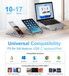 Multi-poort HUB - HDMI 5-in-1 dockingstation - laptopstandaard - Computerstandaard - Reisstandaard - ANMI