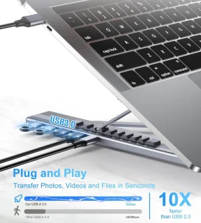 Multi-poort HUB - HDMI 5-in-1 dockingstation - laptopstandaard - Computerstandaard - Reisstandaard - ANMI