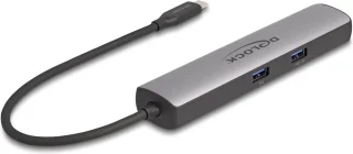 DeLOCK 87865 laptop dock & poortreplicator Bedraad USB 3.2 Gen 2 (3.1 Gen 2) Type-C Zwart, Grijs