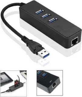 Microconnect MC-USB3.0HUBWETH laptop dock & poortreplicator USB 3.2 Gen 1 (3.1 Gen 1) Type-A Zwart
