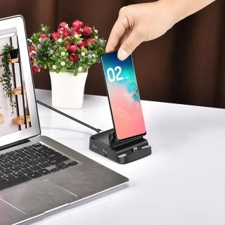 Tablet Docking Station Smartphone Houder Multifunctionele Telefoon 8-in-1 USB Poort Oplaadkaartlezer