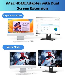USB C-hub Geschikt voor iMac 24-inch (M1/M3), iMac USB-adapter met meerdere poorten, 4K HDMI, Type-C 10 Gbps, SD/TF-kaartlezer, iMac-hub Geschikt voor 2021 iMac 24-inch (M1)/2023 iMac 24-inch (M3) | iMac-accessoires
