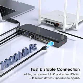 Universeel Dockingstation voor 2 Monitoren met USB C en USB 3.0 - HDMI, DVI/VGA, Gigabit Ethernet, Audio en Microfoon