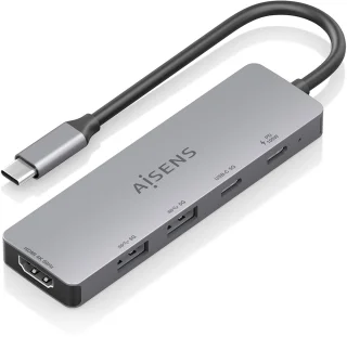 AISENS ASUC-5P028-GR laptop dock & poortreplicator Bedraad USB 3.2 Gen 1 (3.1 Gen 1) Type-C Grijs