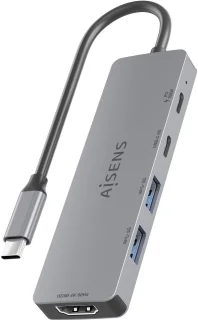 AISENS ASUC-5P028-GR laptop dock & poortreplicator Bedraad USB 3.2 Gen 1 (3.1 Gen 1) Type-C Grijs