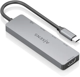 AISENS ASUC-5P028-GR laptop dock & poortreplicator Bedraad USB 3.2 Gen 1 (3.1 Gen 1) Type-C Grijs