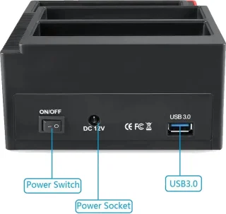 All-in-One Dual HDD Docking Station + Kaartlezer - IDE & SATA - Voor 2.5/3.5 HDD & SSD - USB 3.0/2.0 - Laptop & Desktop - Offline Kloonfunctie - 893U3 - Rood