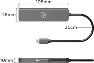 6-in-1 USB-C Adapter Hub met 60W Power Delivery - HDMI 4K, USB 2.0, Supersnelle USB 3.0, SD en Micro SD Kaartlezer