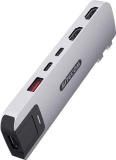 Sitecom - Multiport hub - 6 in 2 - Macbook - Silver - Macbook Pro - 100W - 10 Gbps - 4K 60Hz