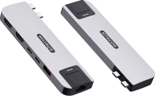 Sitecom - Multiport hub - 6 in 2 - Macbook - Silver - Macbook Pro - 100W - 10 Gbps - 4K 60Hz