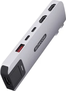 Sitecom - Multiport hub - 6 in 2 - Macbook - Silver - Macbook Pro - 100W - 10 Gbps - 4K 60Hz