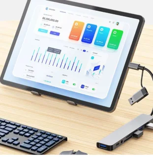 8 In 2 Usb + Type C Hub USB Hub Docking Station Met 3.5Mm Audio Jack Adapter Micro Sd Kaartlezer Laptop Tablet Telefoon Disk Converter