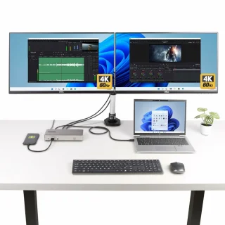 StarTech.com 150UE-USB4DOCKTRIPLE laptop dock & poortreplicator Bedraad USB4 Grijs