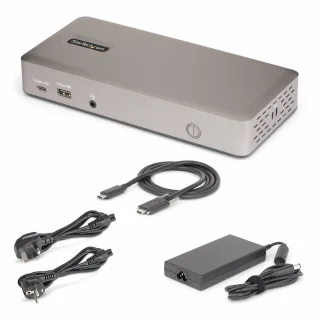 StarTech.com 150UE-USB4DOCKTRIPLE laptop dock & poortreplicator Bedraad USB4 Grijs