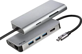 8-in-1 USB-C Multipoort Adapter - USB 3.0, HDMI, SD/TF Kaartlezer en LAN