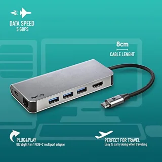 8-in-1 USB-C Multipoort Adapter - USB 3.0, HDMI, SD/TF Kaartlezer en LAN