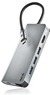 8-in-1 USB-C Multipoort Adapter - USB 3.0, HDMI, SD/TF Kaartlezer en LAN