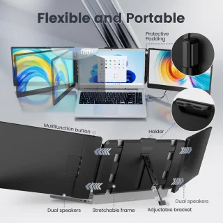 Draagbare 14" Full HD Monitor voor Laptop - Schermverlenger voor 13.3" tot 17.3" Laptops