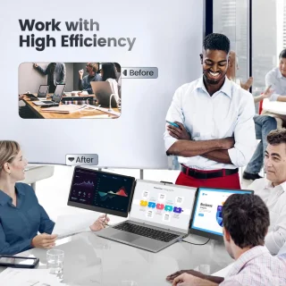 Draagbare 14" Full HD Monitor voor Laptop - Schermverlenger voor 13.3" tot 17.3" Laptops