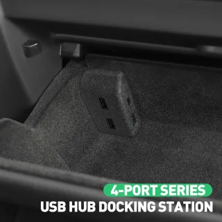 USB-hub Geschikt voor handschoenenkastje Geschikt voor Tesla Model Y 2024-2020 - ABS Flocking Multi-Port USB-stickdock Geschikt voor handschoenenkastje voor opladen en gegevensoverdracht