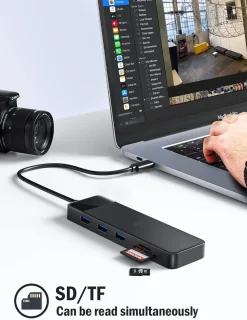 Docking Station - USB C Hub 3*Display- 10 in 1 - USB C Docking Station Dual HDMI Adapter 4K, 3 USB 3.0/2.0, VGA, PD 100W, Audio, SD/TF, USB C HDMI voor Windows, Macbook, Dell, HP, Lenovo, Surface