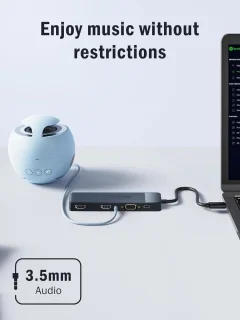 Docking Station - USB C Hub 3*Display- 10 in 1 - USB C Docking Station Dual HDMI Adapter 4K, 3 USB 3.0/2.0, VGA, PD 100W, Audio, SD/TF, USB C HDMI voor Windows, Macbook, Dell, HP, Lenovo, Surface
