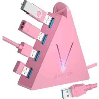 4-poorts USB 3.0 Hub met 60 cm verlengde kabel - USB verdeler voor PC, Mac, Laptop, Xbox, PS4, PS5 en meer