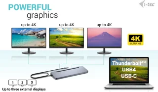 i-tec C31FLAT2PDPRO laptop dock & poortreplicator Bedraad USB 3.2 Gen 1 (3.1 Gen 1) Type-C Zilver