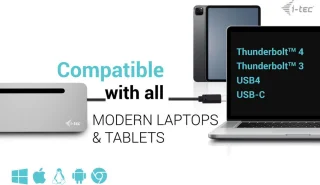 i-tec C31FLAT2PDPRO laptop dock & poortreplicator Bedraad USB 3.2 Gen 1 (3.1 Gen 1) Type-C Zilver