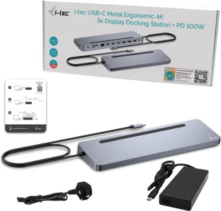 i-tec C31FLAT2PDPRO laptop dock & poortreplicator Bedraad USB 3.2 Gen 1 (3.1 Gen 1) Type-C Zilver