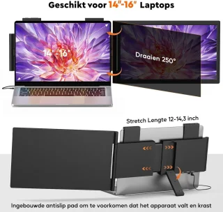 Draagbare 14" FHD Monitor - Schermverlenger voor Laptop 14-16"