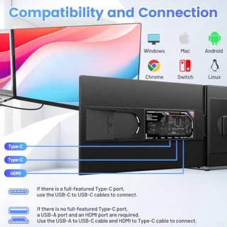 Draagbare 15.6" Laptop Schermvergroter met 1080P FHD IPS - Compatibel met 13"-17" Laptops
