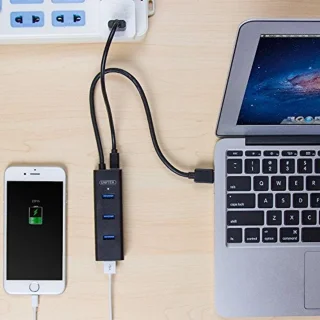 USB Hub 4 Poort 3.0 met 1 MicroUSB - Multiport Verdeler voor PC, Laptop, Toetselbord, Muis en Printer