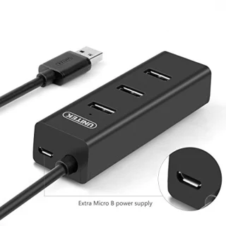 USB Hub 4 Poort 3.0 met 1 MicroUSB - Multiport Verdeler voor PC, Laptop, Toetselbord, Muis en Printer