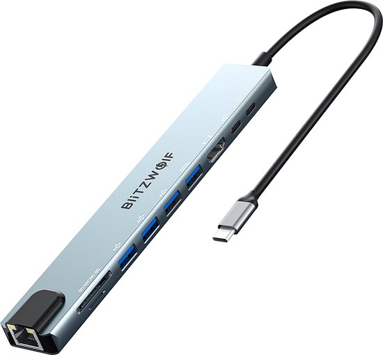 10-in-1 USB Hub Dockingstation USB3.0 Type-C RJ45 Ethernet PD 100W