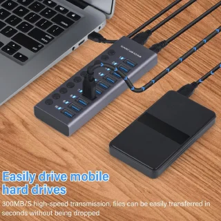 10-poorts USB 3.0-hub