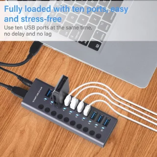 10-poorts USB 3.0-hub