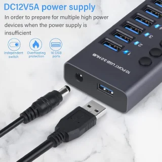 10-poorts USB 3.0-hub