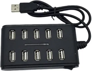 10-poorts USB-hub - Zwart