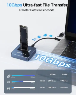 10G USB-C M.2 NVMe/NGFF SSD Dockingstation