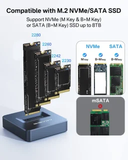 10G USB-C M.2 NVMe/NGFF SSD Dockingstation