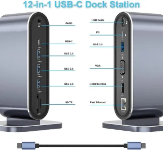 11-in-1 USB-C Docking Station voor Laptop en MacBook