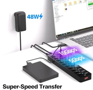 11-poorts USB-C hub met voeding