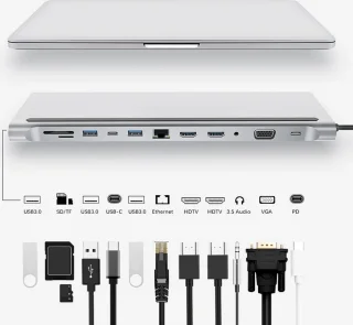 12-in-1 USB-C Hub Adapter Spacegrey